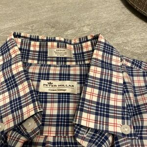Peter Millar Men’s Button-Down Shirt Size M Plaid Check Long Sleeve Classic Fit